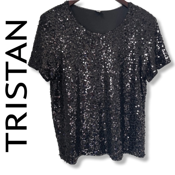 TRISTAN black sequin top | Large - Picture 2 of 12